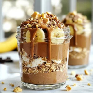 To make delicious Chocolate Peanut Butter Overnight Oats, you need these simple ingredients: - 1 cup rolled oats - 2 cups almond milk (or any milk of choice) - 2 tablespoons unsweetened cocoa powder - 2 tablespoons peanut butter (either creamy or crunchy based on preference) - 2 tablespoons pure maple syrup (adjust quantity according to sweetness preference) - 1 teaspoon pure vanilla extract - A pinch of sea salt - 1 ripe banana, sliced (for topping) - Chopped nuts or granola (for garnish and added texture) These ingredients come together to create a tasty and satisfying breakfast. Each one plays a role in the final dish. The oats provide a hearty base, while the cocoa powder brings rich chocolate flavor. Peanut butter adds creaminess and protein. Maple syrup gives sweetness without being overpowering. The banana and nuts add freshness and crunch. You can mix and match these ingredients to fit your taste. For example, if you like it sweeter, add more maple syrup. If you prefer a nutty flavor, switch to almond butter. The possibilities are endless, and that&rsquo;s what makes this recipe so fun to explore! {{ingredient_image_2}} - Step 1: Combine dry ingredients In a medium mixing bowl, add 1 cup of rolled oats, 2 tablespoons of cocoa powder, and a pinch of sea salt. Stir until the dry ingredients mix well. - Step 2: Whisk together wet ingredients In a separate bowl, pour in 2 cups of almond milk, then add 2 tablespoons of peanut butter, 2 tablespoons of maple syrup, and 1 teaspoon of vanilla extract. Whisk until smooth. If your peanut butter is thick, warm it in the microwave for 10-15 seconds. - Step 3: Mix wet and dry ingredients Pour the wet mixture over the dry oats. Stir until all oats are covered. Make sure there are no dry bits left. - Step 4: Divide into jars Spoon the oat mixture into two jars or airtight containers. Make sure to divide it evenly. - Step 5: Refrigerate overnight Seal the jars with their lids. Place them in the fridge overnight or for at least 4 hours. This helps the oats soak up the liquid. - Step 6: Serve and enjoy When ready to eat, take the jars from the fridge. Stir the oats well. Top with sliced banana and sprinkle some chopped nuts or granola for crunch. - Adjusting sweetness: You can change the sweetness by adding more or less maple syrup. Start with two tablespoons and taste it. If you want it sweeter, add more syrup. - Softening peanut butter: If your peanut butter is thick, it can be hard to mix. To make it easier, microwave it for about 10-15 seconds. This will help it blend smoothly with the other wet ingredients. - Achieving a creamy consistency: For creamy oats, mix the wet and dry ingredients well. Ensure there are no dry bits left. The oats should soak up the liquid overnight, becoming thick and creamy. - Serving in clear glass jars: Use clear jars to show off the layers. It makes your oats look more appealing and fun to eat. You can see the chocolate and toppings! - Drizzling peanut butter: After you spoon the oats into jars, drizzle some peanut butter on top. It adds more flavor and looks great too. - Adding cacao nibs for garnish: Finish off your oats with a sprinkle of cacao nibs. They give a nice crunch and extra chocolate taste. Plus, they look fancy! Pro Tips Peanut Butter Preference: Choose creamy peanut butter for a smooth texture or crunchy for an added bite. Adjust according to your taste! Sweetness Level: Feel free to modify the amount of maple syrup based on your sweetness preference. Taste the mixture before adding the oats! Make Ahead: These overnight oats can be made in batches. Store them in the fridge for up to 5 days for a quick breakfast option! Layering for Visual Appeal: When serving, layer the oats with banana slices and nuts in the jar for a beautiful presentation that enhances the eating experience! {{image_4}} You can easily change the flavors in your overnight oats. Adding fresh fruit is a fun twist. Berries like strawberries or blueberries work great. Apples also add a nice crunch. Simply chop them up and stir them in before you chill the oats. If you want a change from peanut butter, try almond or cashew butter. These nut butters give a different taste while still being creamy. Just swap them with the peanut butter in the recipe. You can mix and match until you find your favorite combo. Toppings can make your oats even more exciting. Seeds like chia or sunflower seeds add texture and crunch. Sprinkle them on top just before you eat. You can also try different nuts or granola. Chopped walnuts or pecans add a nice flavor. Granola gives a sweet touch and extra crunch. Mix and match your toppings for a new taste each time. How long will they last in the fridge? Chocolate peanut butter overnight oats will stay fresh in the fridge for up to five days. This makes them great for meal prep. You can make a batch at the start of the week and enjoy them each morning. Storing in airtight containers Always store your oats in airtight containers. This keeps them fresh longer and prevents any unwanted smells from the fridge. Jars work well, but any container with a tight lid is fine. Should you heat overnight oats? You can heat overnight oats, but it's not necessary. Many enjoy them cold, right from the fridge. If you prefer warm oats, simply pop them in the microwave for about 30 seconds. Enjoying cold versus warm preparation Cold oats are creamy and refreshing, especially in hot weather. Warm oats can feel comforting and cozy. Choose whichever you like best! Yes, you can use quick oats. They will soak up liquid faster. This may change the texture. Rolled oats give a chewier bite. If you prefer a creamier texture, quick oats work well. This recipe is gluten-free. Just make sure to choose certified gluten-free oats. Most oats are safe, but cross-contamination can happen. Always check the label if gluten is a concern. To make this recipe vegan, use plant-based milk. Almond milk works great. Also, ensure your peanut butter and maple syrup are vegan-friendly. This recipe is already dairy-free. Absolutely! These oats are perfect for meal prep. You can make them up to five days in advance. Just store them in airtight containers. They stay fresh and tasty in the fridge. This recipe for overnight oats is easy and tasty. You learned the simple steps to mix oats, milk, and cocoa. Remember to adjust sweetness and try different toppings. Store your oats in airtight containers for the best flavor and freshness. You can make this recipe your own with fun twists. Enjoy the process and have fun experimenting with flavors. Overnight oats are a great way to start your day right!