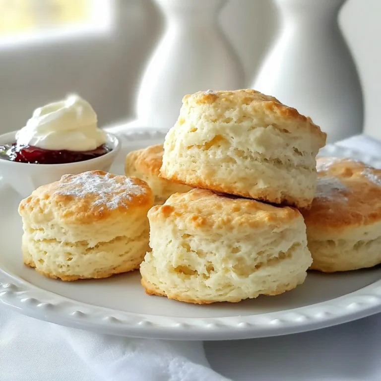 To make delightful English scones, you need a few simple items. Here is what you will need: - 2 cups all-purpose flour - 1/4 cup granulated sugar - 1 tablespoon baking powder - 1/2 teaspoon salt - 1/2 cup unsalted butter, chilled and cut into small cubes - 1/2 cup whole milk - 1 large egg These ingredients form the backbone of your scone. The flour provides structure, while the baking powder gives it lift. The sugar adds a touch of sweetness, and the butter keeps them tender. You can make your scones even better with a few extras. Consider these optional ingredients: - 1/2 cup raisins or currants - Zest of 1 lemon Adding raisins or currants gives a sweet burst. The lemon zest adds a fresh twist that brightens the scones. You can mix and match these options based on your taste. Using high-quality ingredients is key to great scones. Fresh flour and butter make a big difference. Chilled butter helps create a flaky texture. Whole milk adds moisture and richness. When you choose good ingredients, your scones will taste better and impress everyone. Remember, the heart of a good recipe lies in the ingredients you choose. Enjoy your baking! {{ingredient_image_2}} Start by preheating your oven to 400°F (200°C). This step is key for a perfect bake. While the oven heats, line a baking sheet with parchment paper. This helps to keep the scones from sticking. In a large mixing bowl, sift together the following ingredients: - 2 cups all-purpose flour - 1/4 cup granulated sugar - 1 tablespoon baking powder - 1/2 teaspoon salt Mixing these dry ingredients well ensures that the baking powder distributes evenly. This step helps your scones rise nicely. In a separate bowl, whisk together: - 1/2 cup whole milk - 1 large egg Once blended, pour this mix into the dry ingredients. Gently fold the mixture with a spatula. Mix until just combined. Avoid overmixing, as this keeps the scones light and fluffy. Turn the dough onto a floured surface. With floured hands, knead the dough gently just a few times. Shape it into a round disc about 1 inch thick. Use a floured cutter to cut out scones. Place them on the baking sheet with space between each. Bake the scones in the preheated oven for 15 to 20 minutes. They are done when lightly golden brown and well-risen. Keep an eye on them to avoid burning. Once baked, take the scones out of the oven. Let them cool for a few minutes on the baking sheet. Then, transfer them to a wire rack to cool completely. Serve the warm scones with clotted cream and jam for a classic touch. For a fancy tea, arrange them on a tiered stand with fresh berries. To get a light and fluffy scone, avoid overmixing the dough. Mix just until the wet and dry ingredients combine. This helps keep the scones airy. Use chilled butter; it helps create flaky layers. When rubbing butter into flour, aim for a coarse crumb, like sand. One common mistake is using warm butter. Always use chilled butter cut into small cubes. This helps achieve the right texture. Another error is overworking the dough. Knead gently and just enough to bring the dough together. Lastly, don’t skip the milk wash. Brushing the tops before baking gives the scones a lovely golden color. Check the scones after 15 minutes of baking. They should be lightly golden and well-risen. Gently press the top; it should feel firm and spring back. If they look pale or soft, give them a few more minutes. Always trust your eyes and touch for the best results. Pro Tips Keep Butter Cold: Ensure your butter is chilled before incorporating it into the flour mixture. This helps create flaky layers in the scones. Don't Overmix: When combining the wet and dry ingredients, mix just until incorporated. Overmixing can lead to tough scones. Flour Your Cutter: Dust your scone cutter with flour before cutting to prevent the dough from sticking and ensure clean edges. Adjust Baking Time: Keep an eye on the scones towards the end of the baking time; ovens can vary, and you want them golden brown but not overbaked. {{image_4}} You can add fun flavors to your scones. One popular choice is using raisins or currants. These tiny fruits add sweetness and a chewy texture. Just fold them in with the dry mix, and you'll have a delightful burst of flavor in every bite. You can also try dried cranberries or chopped apricots for a twist. If you want a fresh taste, add lemon zest too. It brightens the scones and makes them extra special. Savory scones are a great option too. You can use cheese, herbs, or even bacon bits. For cheese scones, add sharp cheddar or feta. Mix in fresh herbs like rosemary or thyme for a tasty aroma. These scones pair well with soups or salads, making them perfect for lunch. Just remember to adjust the salt if you add salty cheese or bacon. Don't be afraid to get creative! Lemon and poppy seeds make a refreshing combo. The lemon gives a zesty kick, while the poppy seeds add crunch. You can also try orange zest with cranberries or even chocolate chips for a sweeter treat. The key is to balance flavors and keep it simple. This way, you can enjoy unique scones that impress your family and friends. To keep your scones fresh, store them in an airtight container. This helps prevent them from drying out. Place a piece of parchment paper between layers if you stack them. This keeps them from sticking together. You can keep them at room temperature for up to two days. If you want to save them longer, refrigeration is an option. However, this may change their texture a bit. If your scones are a little stale, don't worry. You can bring them back to life with heat. Preheat your oven to 350°F (175°C). Place the scones on a baking sheet. Cover them with foil to prevent drying. Heat for about 10 minutes. If you want a crispier edge, remove the foil for the last few minutes. You can also use a microwave. Heat each scone for about 15 seconds. Just remember, they may not be as crisp. Freezing is a great way to save scones for later. First, let them cool completely. Wrap each scone tightly in plastic wrap. Then, place them in a freezer-safe bag. This helps prevent freezer burn. You can freeze them for up to three months. When you want to enjoy a scone, take it out of the freezer. Let it thaw at room temperature or reheat it directly in the oven. Enjoy fresh-baked taste anytime! Scones and biscuits differ mainly in texture and ingredients. Scones have a denser and crumblier texture. They often use cream or milk, while biscuits rely on butter. Scones usually include sugar and sometimes dried fruits. In contrast, biscuits are often savory. This sweetness makes scones great for tea time. Yes, you can make scones without baking powder, but they may not rise as much. You can use baking soda instead. If you do this, add an acid, such as buttermilk or yogurt. This will help the dough rise and keep it light. You can tell scones are ready when they are lightly golden brown. They should also feel firm and spring back when touched. If they look flat, they may need more baking powder next time. The inside should be soft and fluffy. Absolutely! You can swap regular flour for gluten-free flour. Use plant-based milk instead of whole milk for a dairy-free option. If you want to skip sugar, try using honey or a sugar substitute. These changes can still create tasty scones. You learned how to make authentic English scones. We covered essential ingredients, mixing steps, and baking tips. Quality ingredients and proper techniques are key to perfect scones. Don’t forget to experiment with flavors like fruity or savory options. Store your extras well to keep them fresh. Remember, practice makes perfect. Your scones will get better each time you bake them. Enjoy your scone journey!